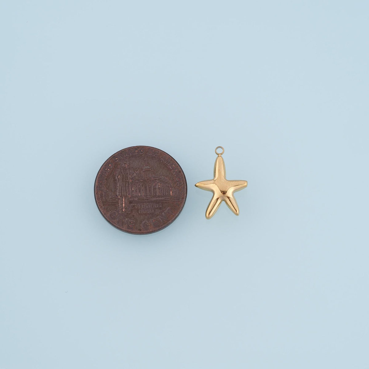 Rounded Smooth Surface Mini Starfish Pendant,14K Gold Minimalist Charm DIY Charm for Necklace Bracelet Making