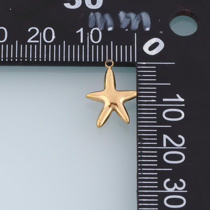 Rounded Smooth Surface Mini Starfish Pendant,14K Gold Minimalist Charm DIY Charm for Necklace Bracelet Making