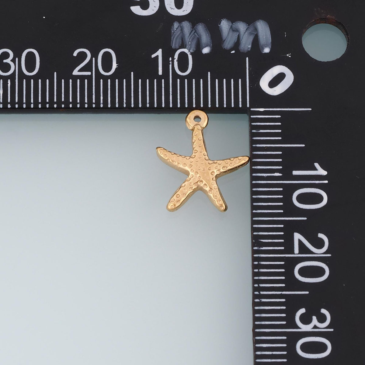 Texture Mini Starfish Pendant,14K Gold Minimalist Charm DIY Charm for Necklace Bracelet Making