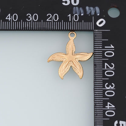 Flower Starfish Pendant,14K Gold Minimalist Charm DIY Charm for Necklace Bracelet Making