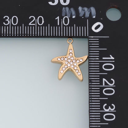Cubic Zirconia Star Charm Pendant for Jewelry Making