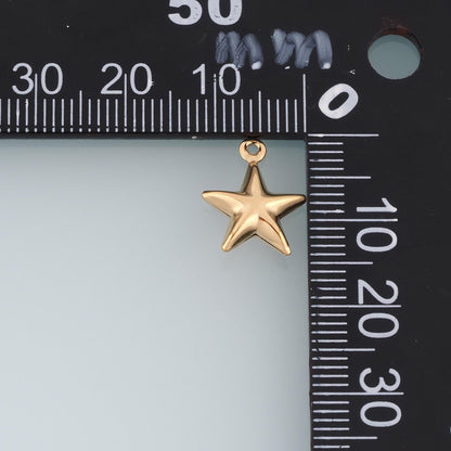Smooth Surface Star Pendant,14K Gold Minimalist Charm DIY Charm for Necklace Bracelet Making