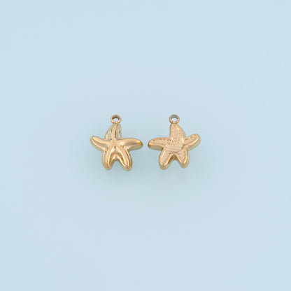 Beckon Mini Starfish Pendant,14K Gold Minimalist Charm DIY Charm for Necklace Bracelet Making