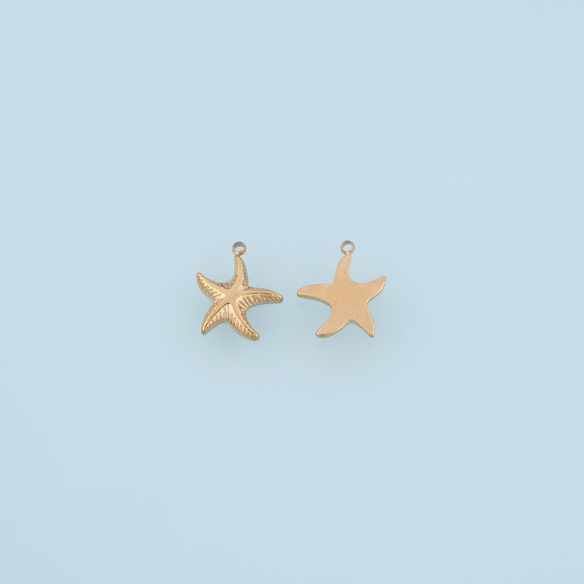 Serrated Pattern Starfish Pendant,14K Gold Minimalist Charm DIY Charm for Necklace Bracelet Making