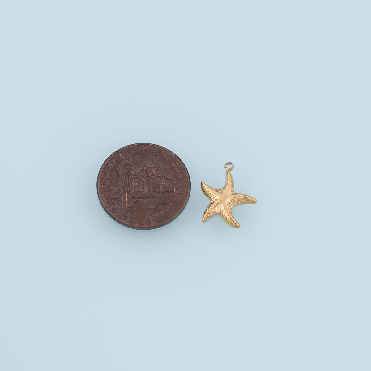 Serrated Pattern Starfish Pendant,14K Gold Minimalist Charm DIY Charm for Necklace Bracelet Making
