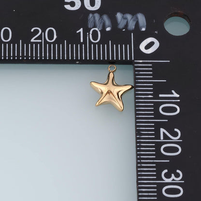 Mini Starfish Pendant,14K Gold Minimalist Charm DIY Charm for Necklace Bracelet Making