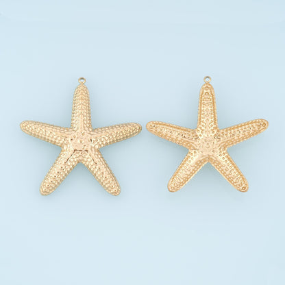Polka Dots Starfish Pendant,14K Gold Minimalist Charm DIY Charm for Necklace Bracelet Making