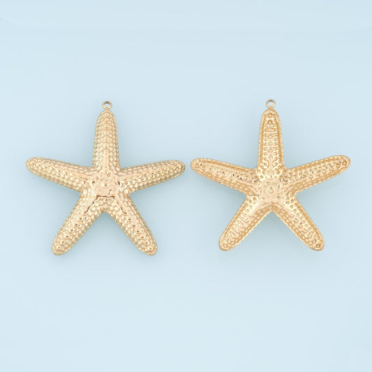 Polka Dots Starfish Pendant,14K Gold Minimalist Charm DIY Charm for Necklace Bracelet Making