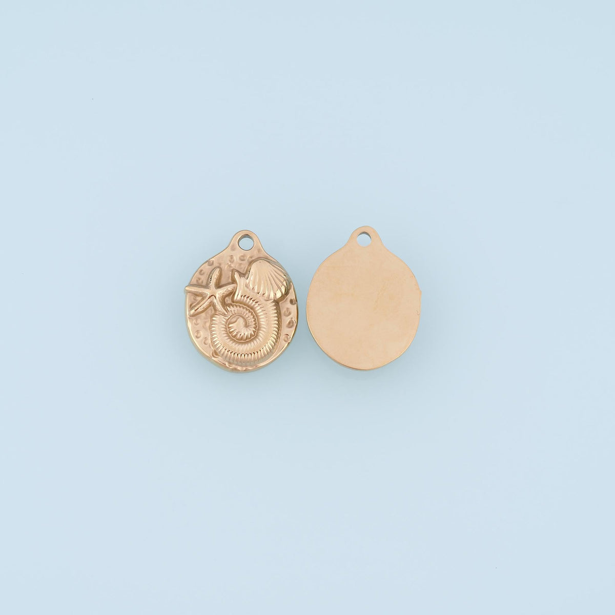 Ocean Fossil Pendant,14K Gold Fossil Shell Ocean Charm DIY Charm for Necklace Bracelet Making