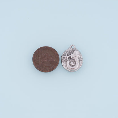 Ocean Fossil Pendant,14K Gold Fossil Shell Ocean Charm DIY Charm for Necklace Bracelet Making