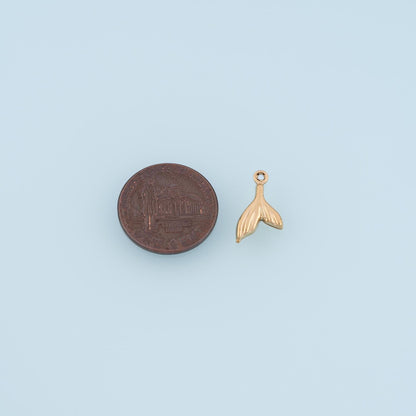 Mini Fishtail Pendant,14K Gold Fairy Tale Style Charm DIY Charm for Necklace Bracelet Making