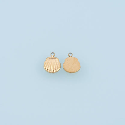 Scallop Pendant,14K Gold Beach Vacation Charm DIY Charm for Necklace Bracelet Making