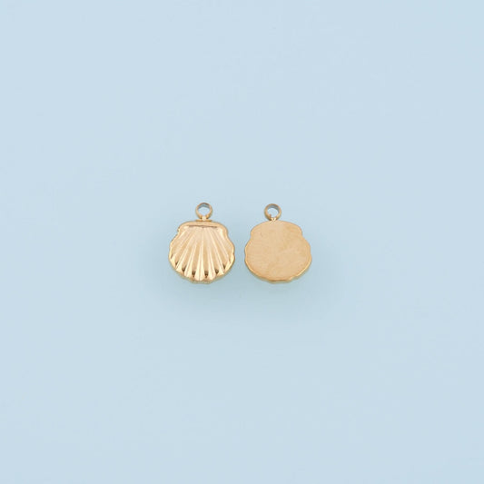 Scallop Pendant,14K Gold Beach Vacation Charm DIY Charm for Necklace Bracelet Making