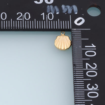 Scallop Pendant,14K Gold Beach Vacation Charm DIY Charm for Necklace Bracelet Making