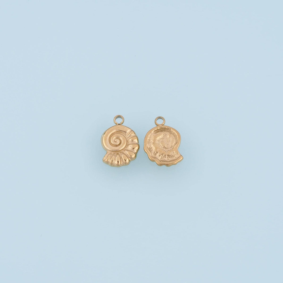 Spiral Conch Pendant,14K Gold Minimalist Relief Charm DIY Charm for Necklace Bracelet Making