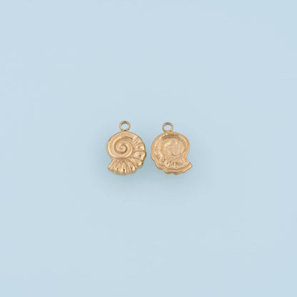 Spiral Conch Pendant,14K Gold Minimalist Relief Charm DIY Charm for Necklace Bracelet Making