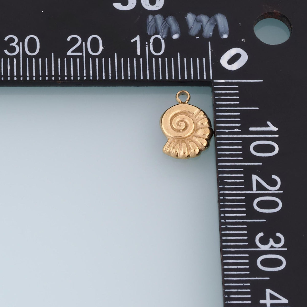 Spiral Conch Pendant,14K Gold Minimalist Relief Charm DIY Charm for Necklace Bracelet Making