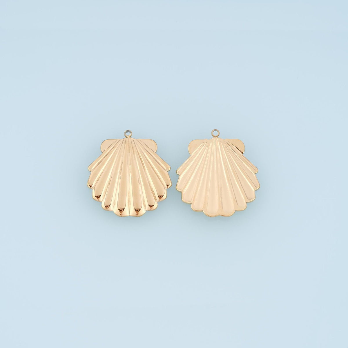 Radial Texture Scallop Pendant,14K Gold Beach Vacation Charm DIY Charm for Necklace Bracelet Making