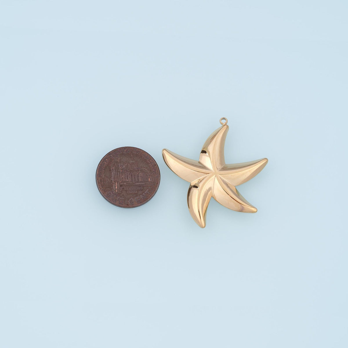 Arc Streamline Starfish Pendant,14K Gold Minimalist Charm DIY Charm for Necklace Bracelet Making