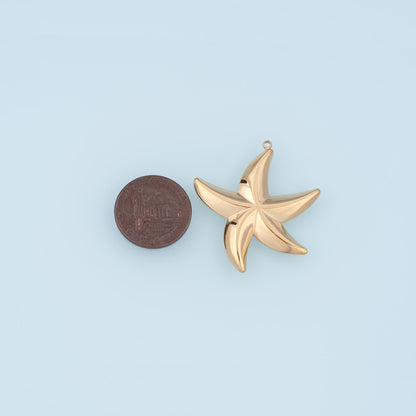 Arc Streamline Starfish Pendant,14K Gold Minimalist Charm DIY Charm for Necklace Bracelet Making