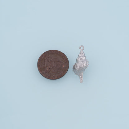 Spike Conch Pendant,14K Gold Minimalist Relief Charm DIY Charm for Necklace Bracelet Making