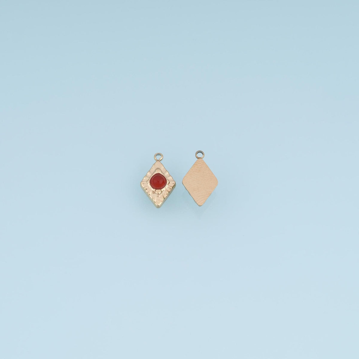 Mini Rhombus Pendant ,14K Gold Natural Stone Charm DIY Charm for Necklace Bracelet Making