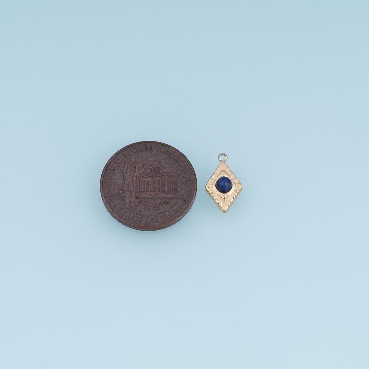 Mini Rhombus Pendant ,14K Gold Natural Stone Charm DIY Charm for Necklace Bracelet Making