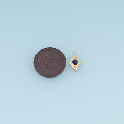Mini Rhombus Pendant ,14K Gold Natural Stone Charm DIY Charm for Necklace Bracelet Making