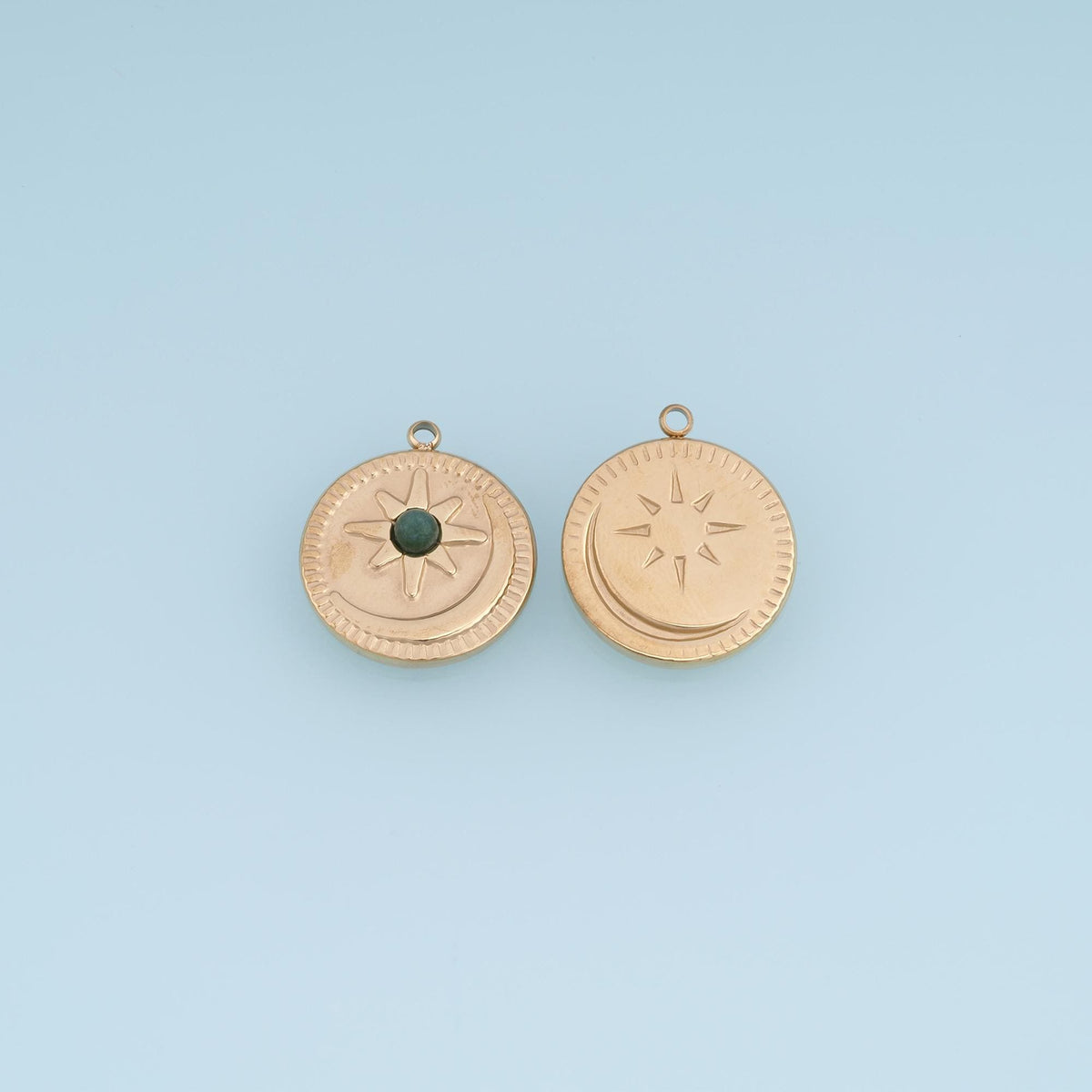 Sunburst Pendant ,14K Gold Natural Stone Charm DIY Charm for Necklace Bracelet Making