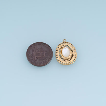 Oval Charm Pendant for Jewelry Making