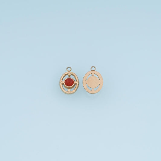 Cutout Oval Pendant ,14K Gold Natural Stone Charm DIY Charm for Necklace Bracelet Making