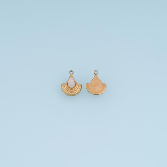 Teardrop Pendant ,14K Gold Natural Stone Charm DIY Charm for Necklace Bracelet Making