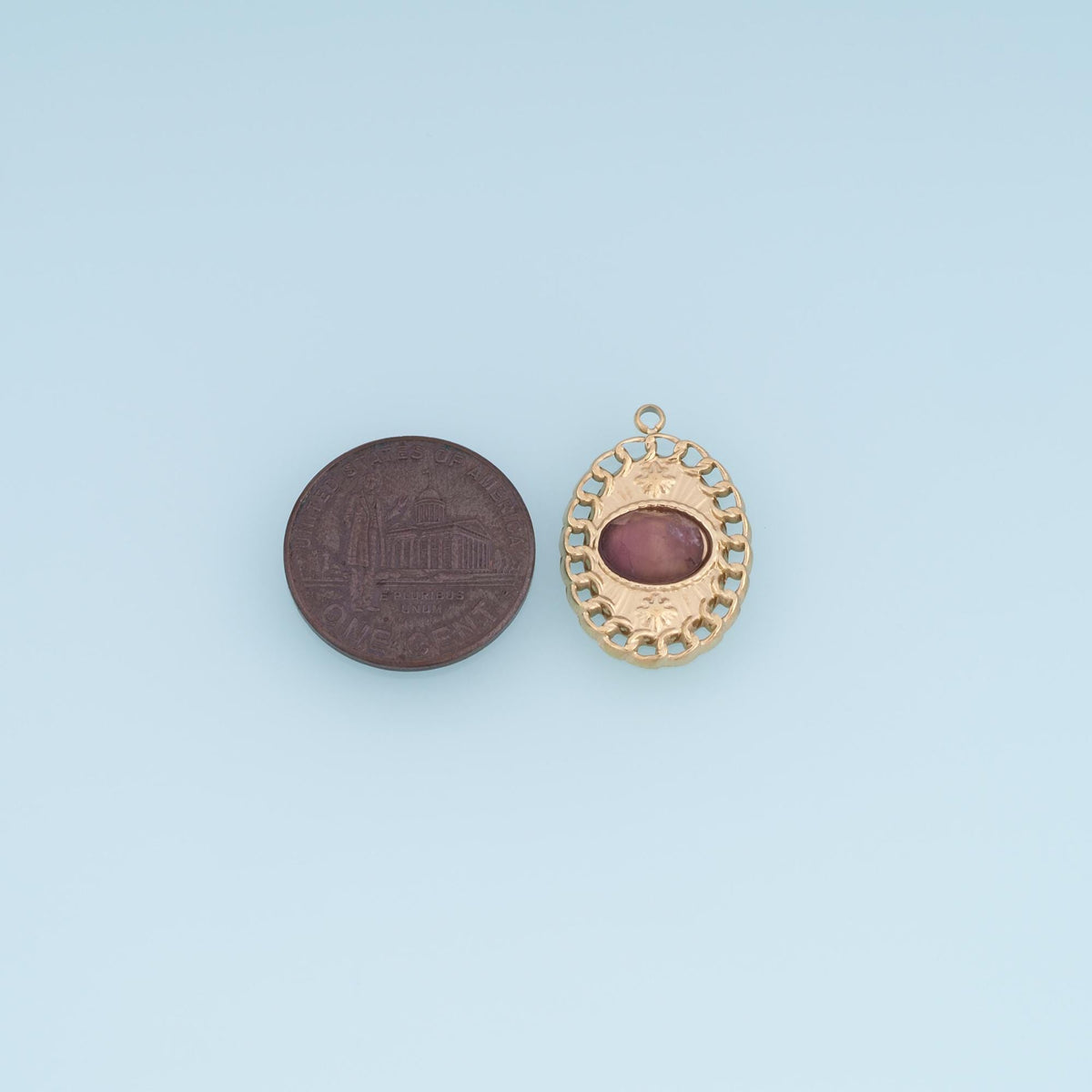 Oval Charm Pendant for Jewelry Making