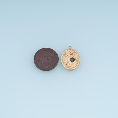 Oval Charm Pendant for Jewelry Making
