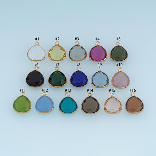 Teardrop Pendant ,14K Gold Natural Stone Charm DIY Charm for Necklace Bracelet Making