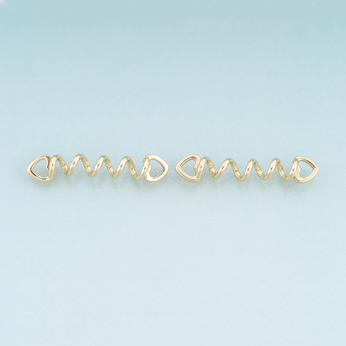 Gold CZ Heart Spiral Connector,18K Gold Filled Exquisite Connector Charm Bracelet Necklace for DIY Jewelry Making Supply