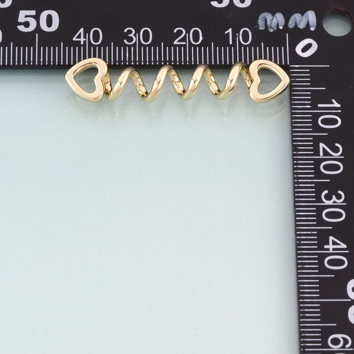 Gold CZ Heart Spiral Connector,18K Gold Filled Exquisite Connector Charm Bracelet Necklace for DIY Jewelry Making Supply