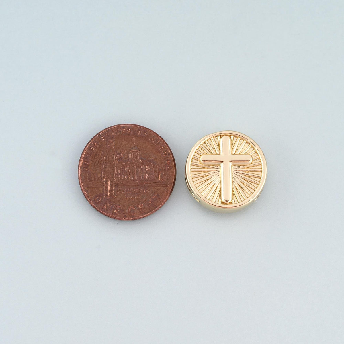 18K Gold Filled Cross Jewelry Beads for Jewelry Making