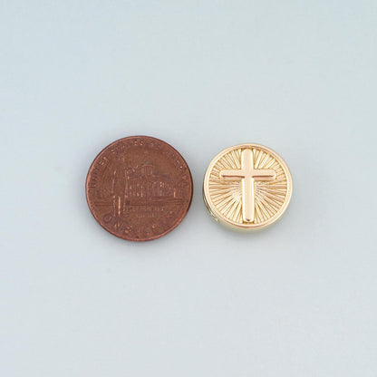 18K Gold Filled Cross Jewelry Beads for Jewelry Making