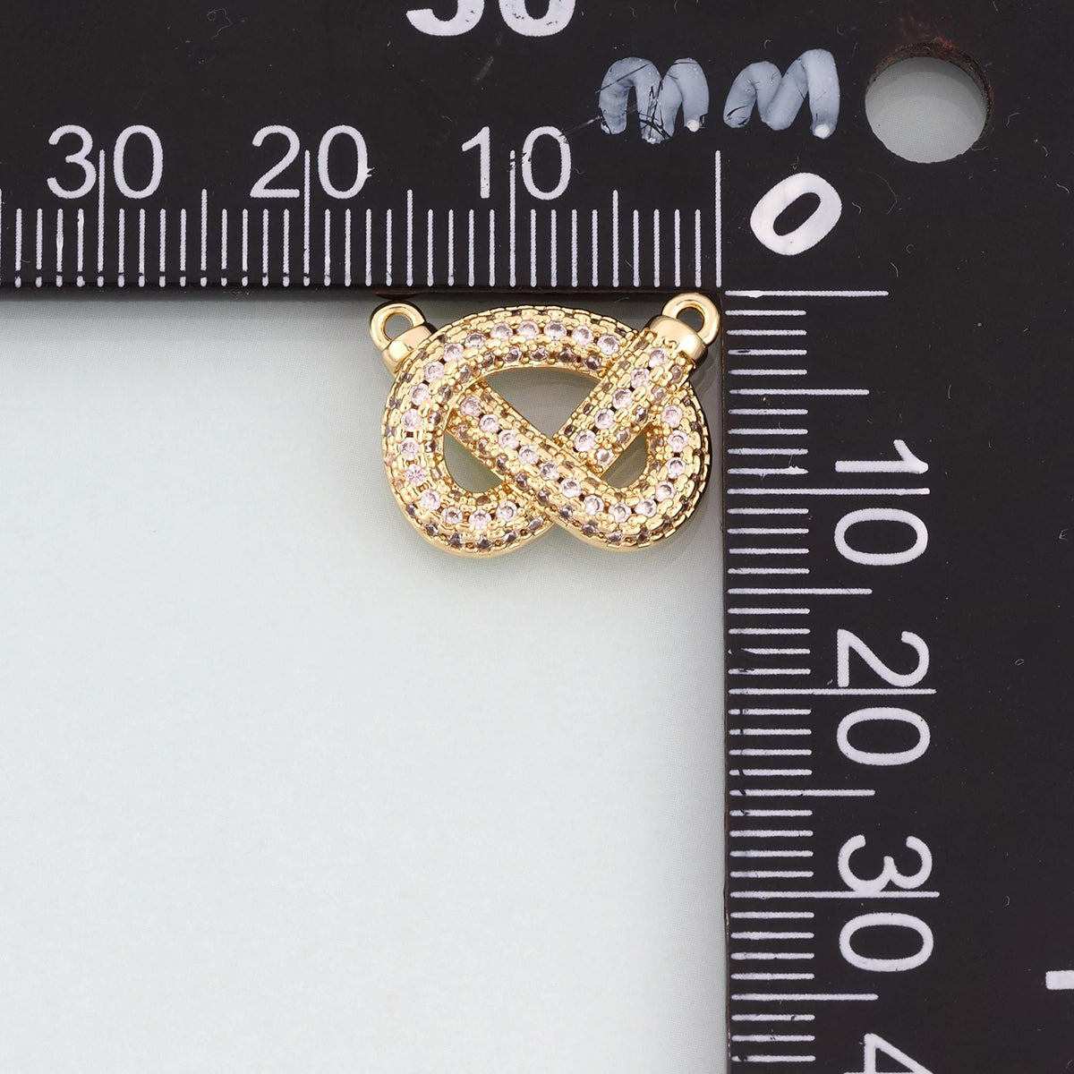 18K Gold Filled Cubic Zirconia Connector for Jewelry Making