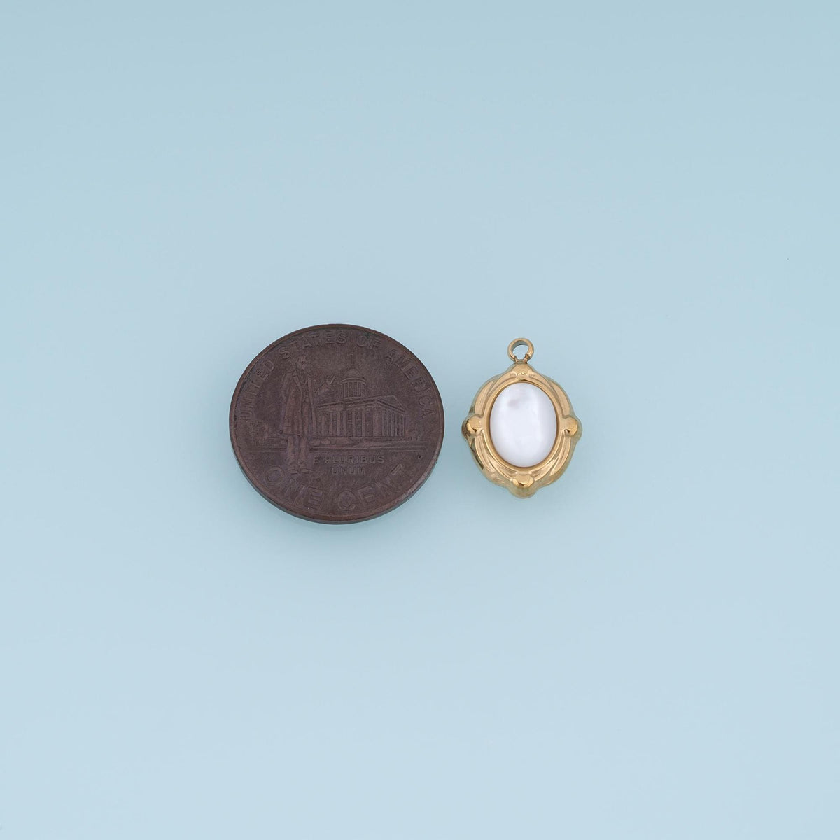 Pearl Oval Charm Pendant for Jewelry Making