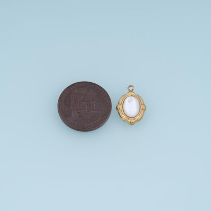 Pearl Oval Charm Pendant for Jewelry Making