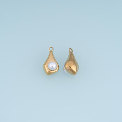 Pearl Teardrop Charm Pendant for Jewelry Making