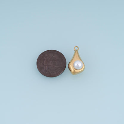Pearl Teardrop Charm Pendant for Jewelry Making