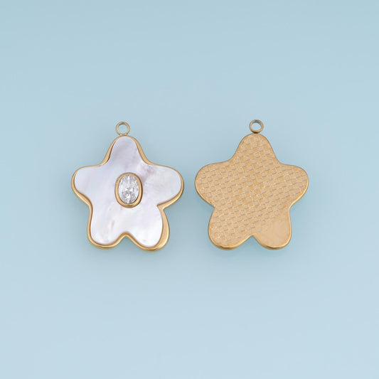 Shell Star Pendant ,14K Gold Exquisite Charm DIY Charm for Necklace Bracelet Making