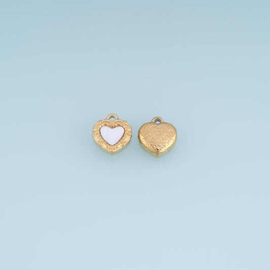 Shell Heart Pendant ,14K Gold Exquisite Charm DIY Charm for Necklace Bracelet Making