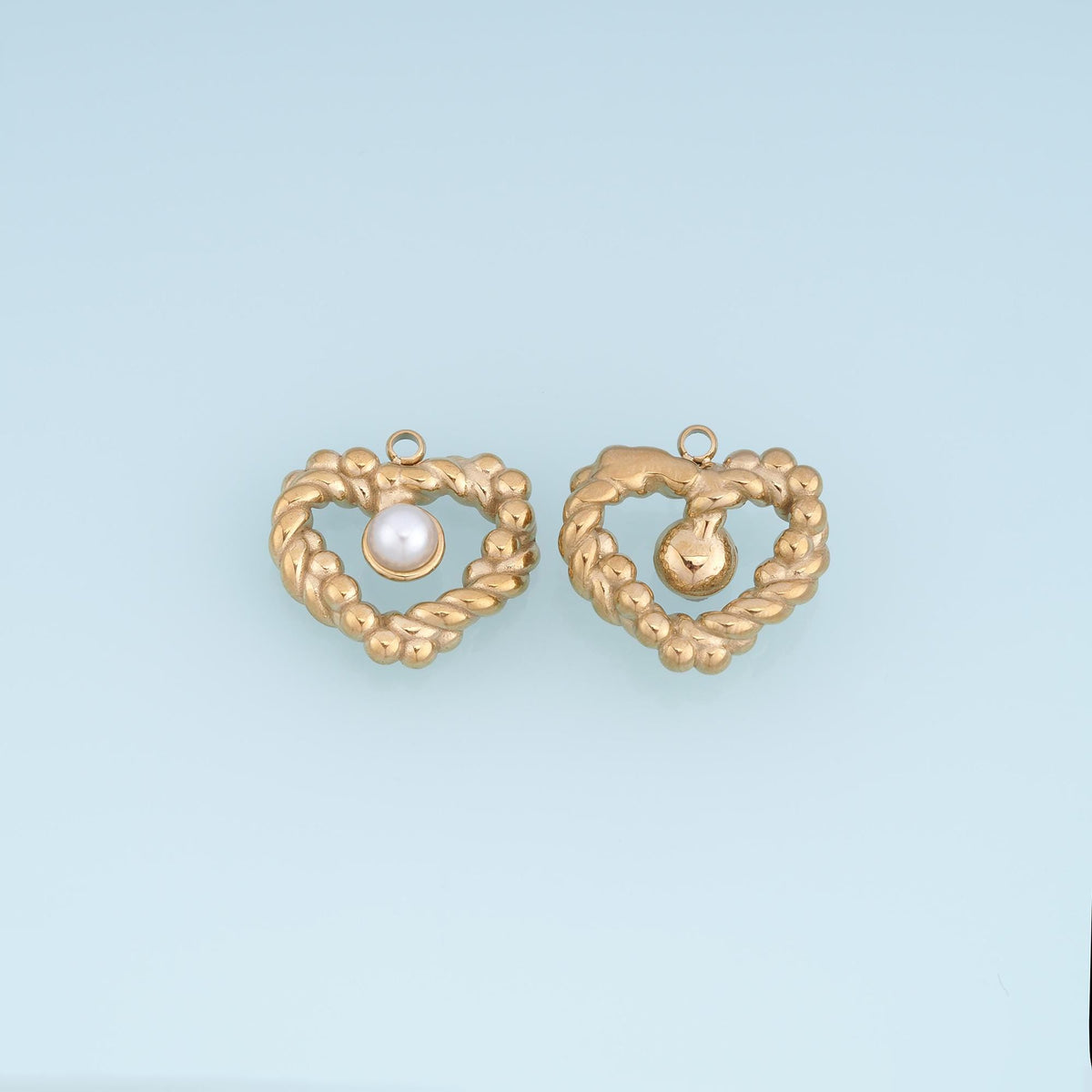 Pearl Heart Charm Pendant for Jewelry Making