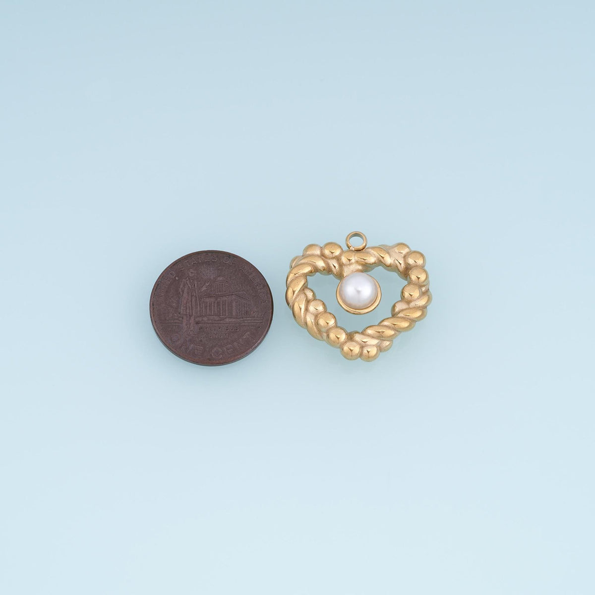 Pearl Heart Charm Pendant for Jewelry Making