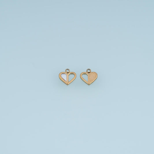 Shell Cutout Heart Pendant ,14K Gold Exquisite Charm DIY Charm for Necklace Bracelet Making
