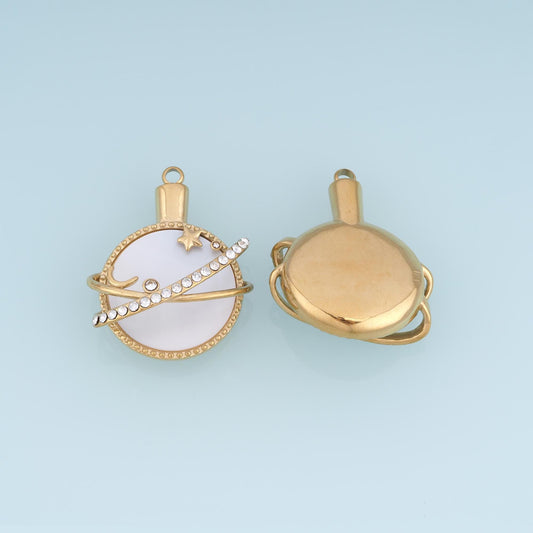Shell Planet Pendant ,14K Gold Exquisite Charm DIY Charm for Necklace Bracelet Making